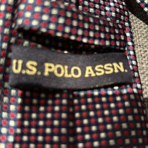 US Polo Assn. blue red gray patterned tie